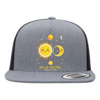 Cute Solar Eclipse April 8 2024 Flat Bill Trucker Hat