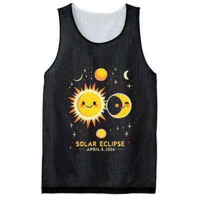 Cute Solar Eclipse April 8 2024 Mesh Reversible Basketball Jersey Tank