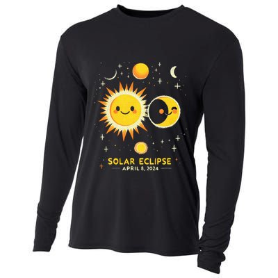 Cute Solar Eclipse April 8 2024 Cooling Performance Long Sleeve Crew