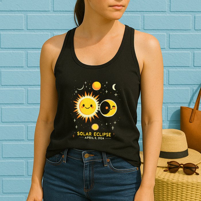 Cute Solar Eclipse April 8 2024 Womens Tank Top