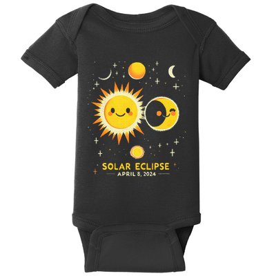 Cute Solar Eclipse April 8 2024 Baby Bodysuit