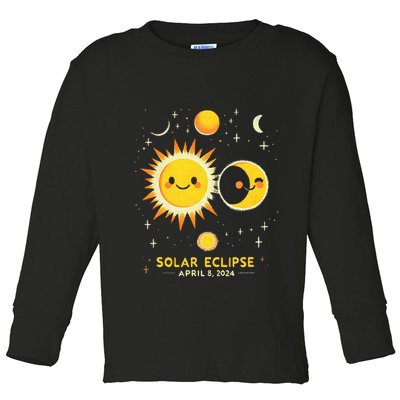 Cute Solar Eclipse April 8 2024 Toddler Long Sleeve Shirt