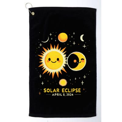 Cute Solar Eclipse April 8 2024 Golf Towel