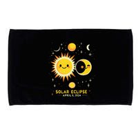 Cute Solar Eclipse April 8 2024 Microfiber Hand Towel