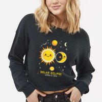 Cute Solar Eclipse April 8 2024 Cropped Pullover Crew