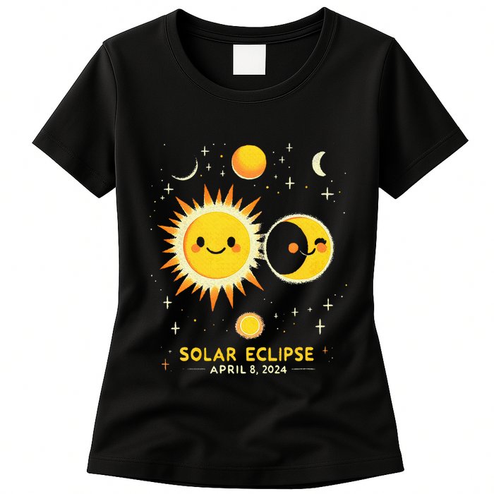 Cute Solar Eclipse April 8 2024 Womens T-Shirt
