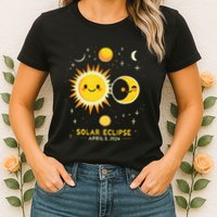 Cute Solar Eclipse April 8 2024 Womens T-Shirt