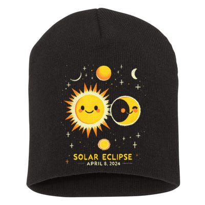 Cute Solar Eclipse April 8 2024 Short Acrylic Beanie