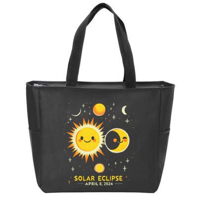 Cute Solar Eclipse April 8 2024 Zip Tote Bag