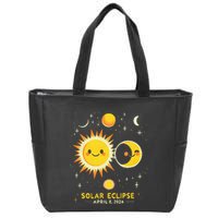 Cute Solar Eclipse April 8 2024 Zip Tote Bag