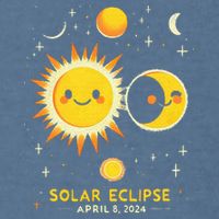 Cute Solar Eclipse April 8 2024 Garment-Dyed Sweatshirt