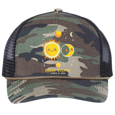 Cute Solar Eclipse April 8 2024 Retro Rope Trucker Hat Cap