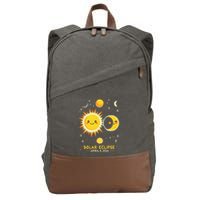 Cute Solar Eclipse April 8 2024 Cotton Canvas Backpack