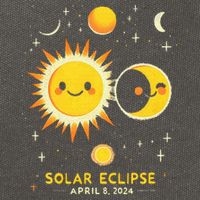 Cute Solar Eclipse April 8 2024 Cotton Canvas Backpack