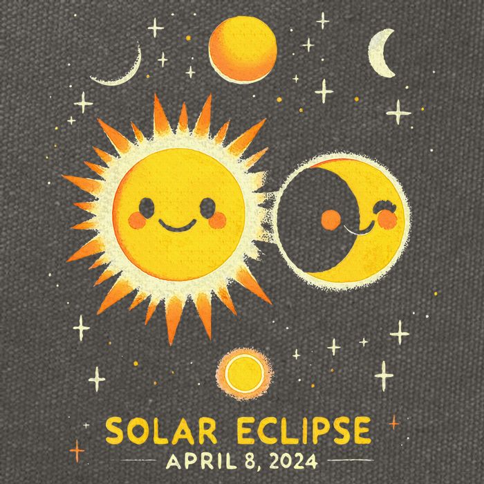 Cute Solar Eclipse April 8 2024 Cotton Canvas Backpack