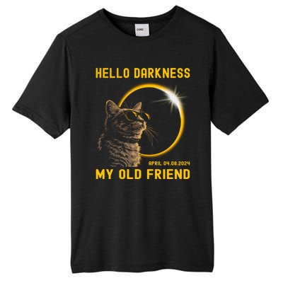 Cat Solar Eclipse Hello Darkness My Old Friend 8 April 2024 Tall Fusion ChromaSoft Performance T-Shirt