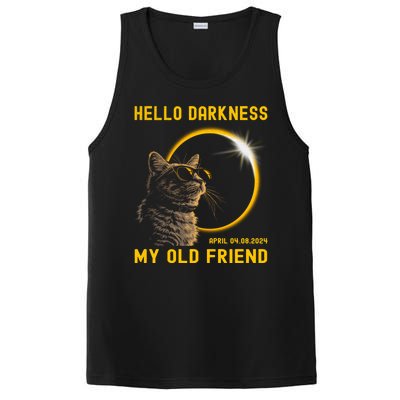 Cat Solar Eclipse Hello Darkness My Old Friend 8 April 2024 PosiCharge Competitor Tank