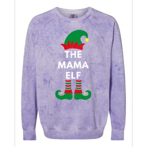 Christmas Santa Elves The Mama Elf Matching Family Gift Colorblast Crewneck Sweatshirt