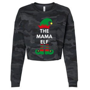 Christmas Santa Elves The Mama Elf Matching Family Gift Cropped Pullover Crew