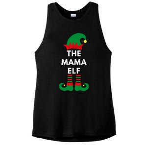 Christmas Santa Elves The Mama Elf Matching Family Gift Ladies PosiCharge Tri-Blend Wicking Tank