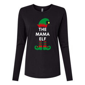 Christmas Santa Elves The Mama Elf Matching Family Gift Womens Cotton Relaxed Long Sleeve T-Shirt