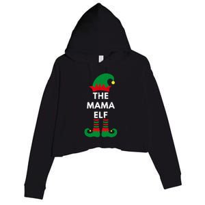 Christmas Santa Elves The Mama Elf Matching Family Gift Crop Fleece Hoodie