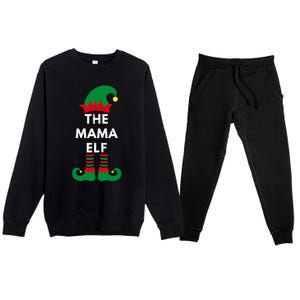 Christmas Santa Elves The Mama Elf Matching Family Gift Premium Crewneck Sweatsuit Set