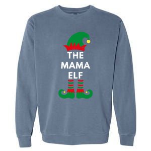 Christmas Santa Elves The Mama Elf Matching Family Gift Garment-Dyed Sweatshirt