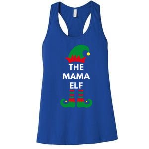 Christmas Santa Elves The Mama Elf Matching Family Gift Women's Racerback Tank