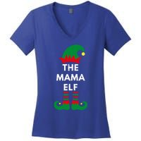 Christmas Santa Elves The Mama Elf Matching Family Gift Women's V-Neck T-Shirt