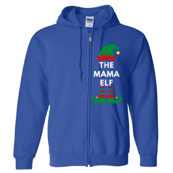 Christmas Santa Elves The Mama Elf Matching Family Gift Full Zip Hoodie