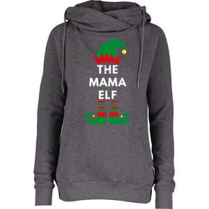 Christmas Santa Elves The Mama Elf Matching Family Gift Womens Funnel Neck Pullover Hood