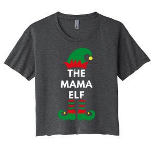 Christmas Santa Elves The Mama Elf Matching Family Gift Women's Crop Top Tee