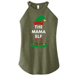 Christmas Santa Elves The Mama Elf Matching Family Gift Women's Perfect Tri Rocker Tank