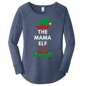 Christmas Santa Elves The Mama Elf Matching Family Gift Women's Perfect Tri Tunic Long Sleeve Shirt