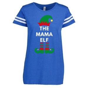 Christmas Santa Elves The Mama Elf Matching Family Gift Enza Ladies Jersey Football T-Shirt