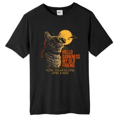 Cat Solar Eclipse Hello Darkness My Old Friend 8 April 2024 Tall Fusion ChromaSoft Performance T-Shirt