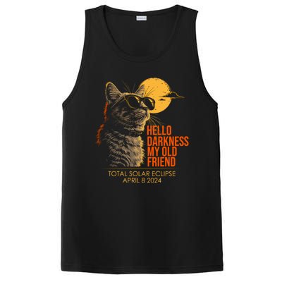 Cat Solar Eclipse Hello Darkness My Old Friend 8 April 2024 PosiCharge Competitor Tank