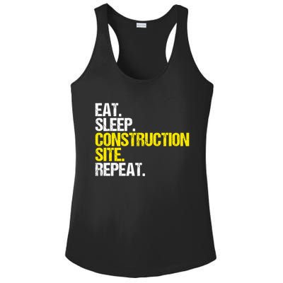 Construction Site Eat Sleep Construction Worker Gift Ladies PosiCharge Competitor Racerback Tank