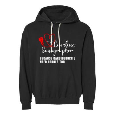 Cardiac Sonographer Echo Tech Learn Rdcs Gift Garment-Dyed Fleece Hoodie