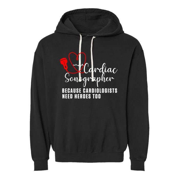 Cardiac Sonographer Echo Tech Learn Rdcs Gift Garment-Dyed Fleece Hoodie
