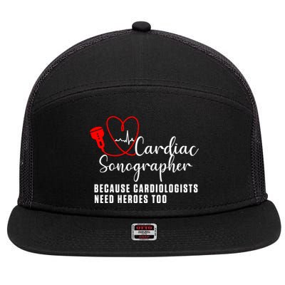 Cardiac Sonographer Echo Tech Learn Rdcs Gift 7 Panel Mesh Trucker Snapback Hat