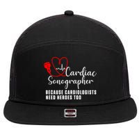 Cardiac Sonographer Echo Tech Learn Rdcs Gift 7 Panel Mesh Trucker Snapback Hat