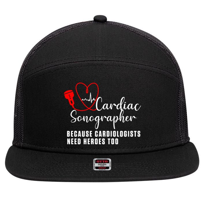 Cardiac Sonographer Echo Tech Learn Rdcs Gift 7 Panel Mesh Trucker Snapback Hat