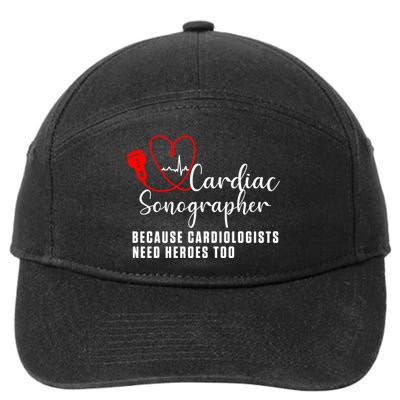 Cardiac Sonographer Echo Tech Learn Rdcs Gift 7-Panel Snapback Hat