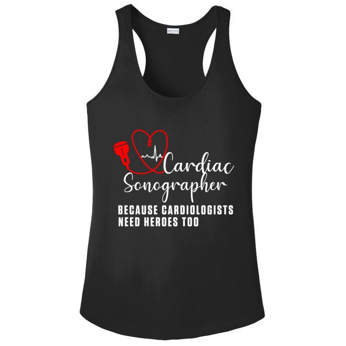 Cardiac Sonographer Echo Tech Learn Rdcs Gift Ladies PosiCharge Competitor Racerback Tank