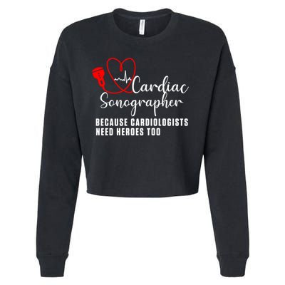 Cardiac Sonographer Echo Tech Learn Rdcs Gift Cropped Pullover Crew