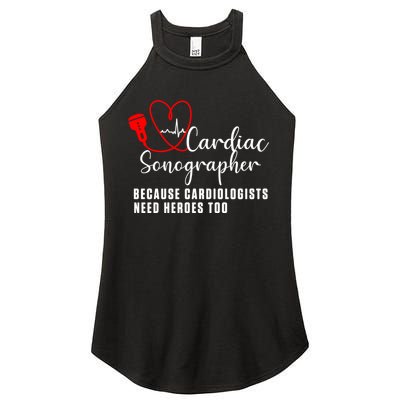 Cardiac Sonographer Echo Tech Learn Rdcs Gift Women's Perfect Tri Rocker Tank