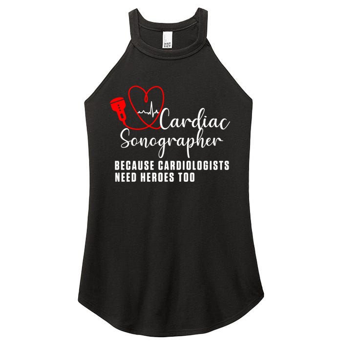 Cardiac Sonographer Echo Tech Learn Rdcs Gift Women's Perfect Tri Rocker Tank