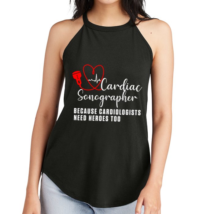 Cardiac Sonographer Echo Tech Learn Rdcs Gift Women's Perfect Tri Rocker Tank